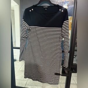 Chic Ralph Lauren Black and White Striped Dress